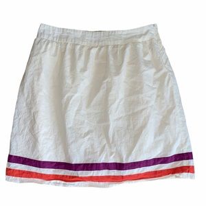 Bella Bird Knee Length Lined Beige Skirt sz L